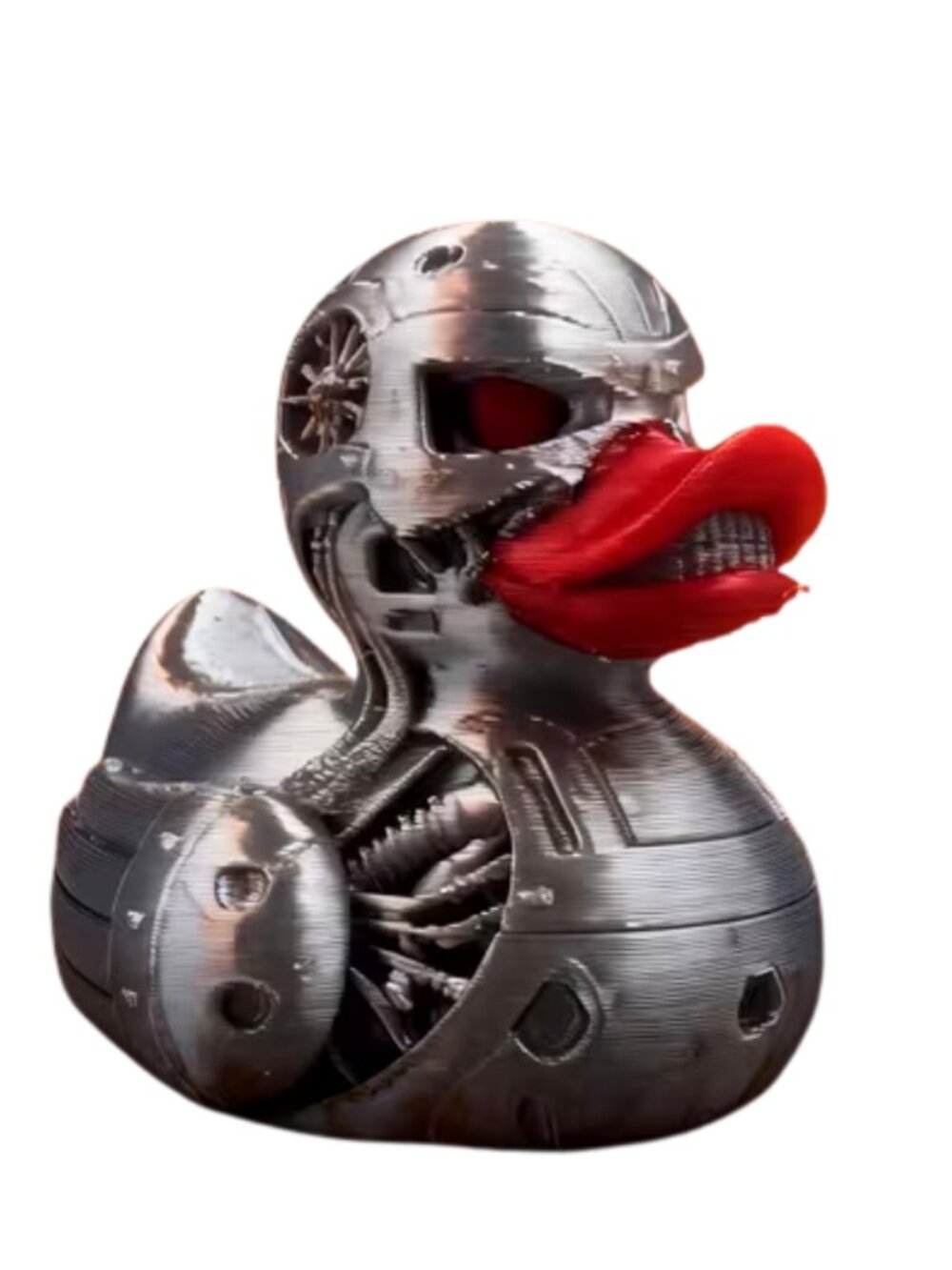 Mechanical Duck AKA The Duckinator-Quirky Collectable Hard Gray Plastic Red Lips